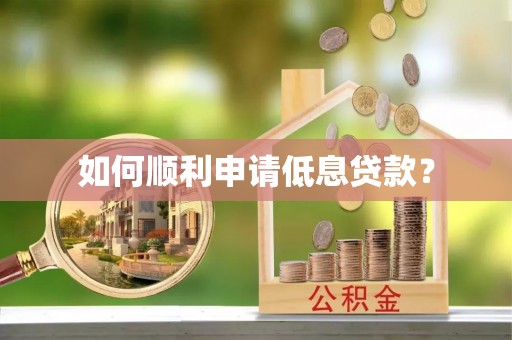 中方如何顺利申请低息贷款？