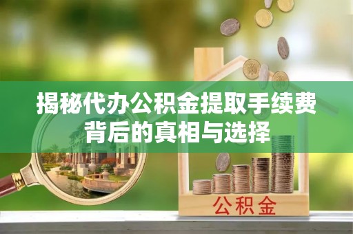 中方揭秘代办公积金提取手续费背后的真相与选择