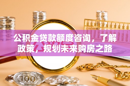 中方公积金贷款额度咨询，了解政策，规划未来购房之路