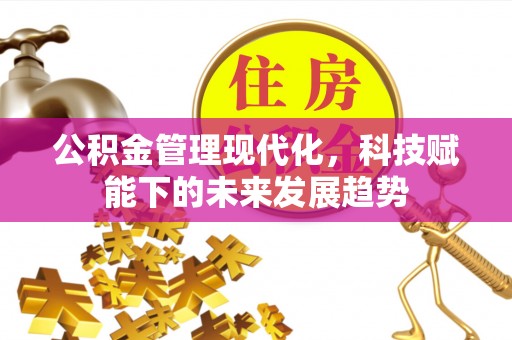 中方公积金管理现代化，科技赋能下的未来发展趋势