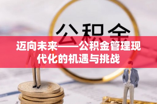 中方迈向未来——公积金管理现代化的机遇与挑战